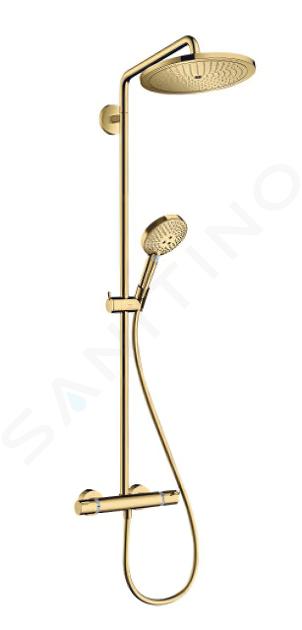 Hansgrohe Croma Select S - Zestaw prysznicowy Showerpipe 280 z termostatem, EcoSmart,  złoty optyczny polerowany 26891990