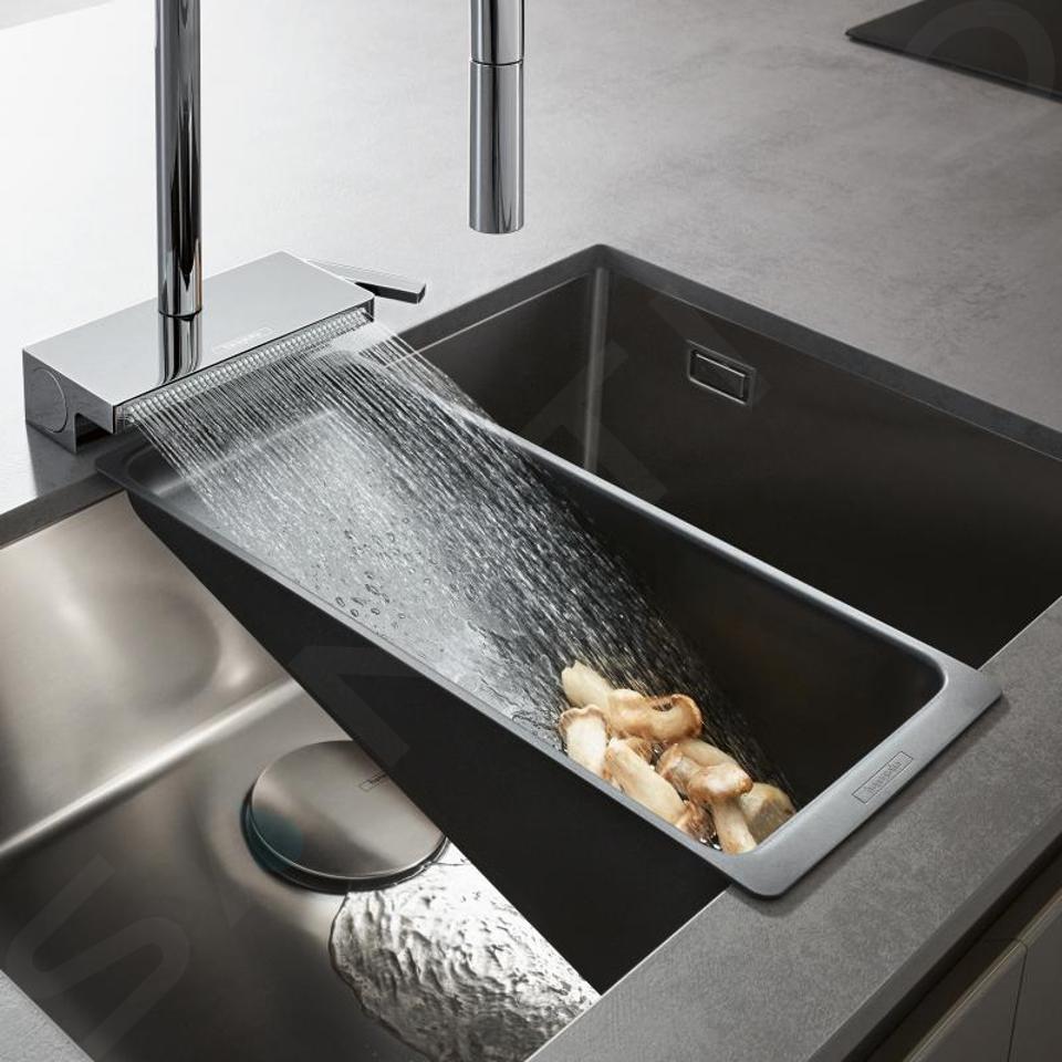 Hansgrohe Accessoires - Passoire multifonctionnel pour évier, noir mat  40963000