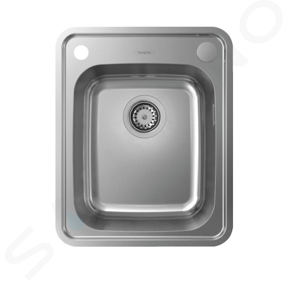 Hansgrohe Chiuvete - Chiuvetă încastrată S412-F340 cu scurgere automată, oțel inoxidabil 43334800