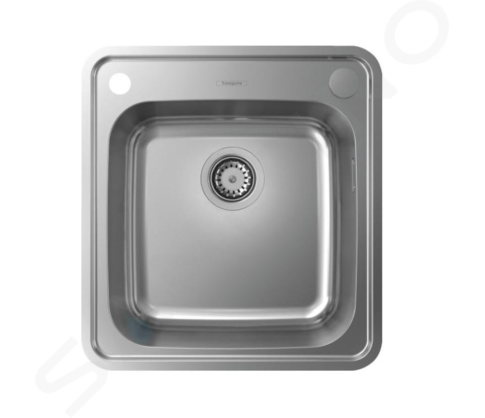 Hansgrohe Chiuvete - Chiuvetă încastrată S412-F400 cu scurgere automată, oțel inoxidabil 43335800