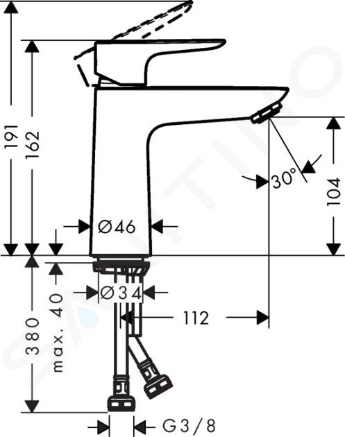 Hansgrohe Talis E - Miscelatore per bidet, con sistema di scarico, color oro  lucido 71720990