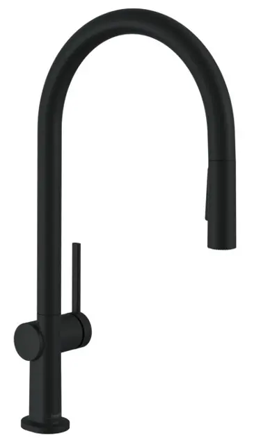 Hansgrohe M54 - Grifo de fregadero Talis con ducha extraíble, negro mate 72800670