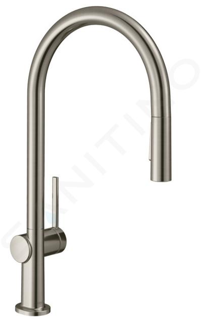 Hansgrohe M54 - Baterie chiuvetă Talis cu duș extractibil, aspect de inox 72800800