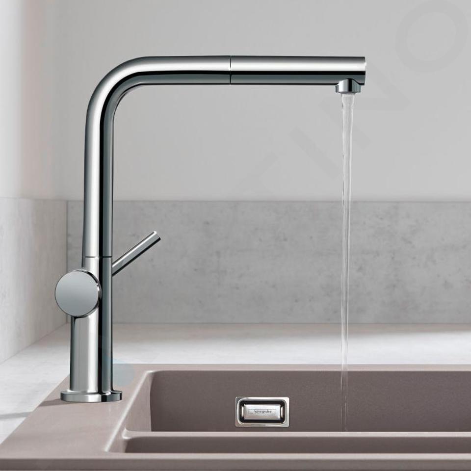 Hansgrohe talis m54 robinet de cuisine 1 trou 270 avec bec extractible noir  mat - 72845670 