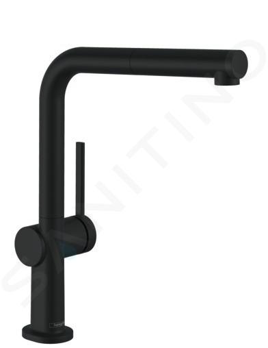 Hansgrohe M54 - Baterie chiuvetă Talis cu capăt extractibil, sBox, negru mat 72809670