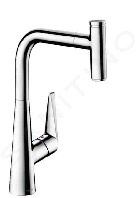 Hansgrohe Talis Select M51 - Grifo de fregadero Talis Select con caño extraíble, EcoSmart, cromo 72826000