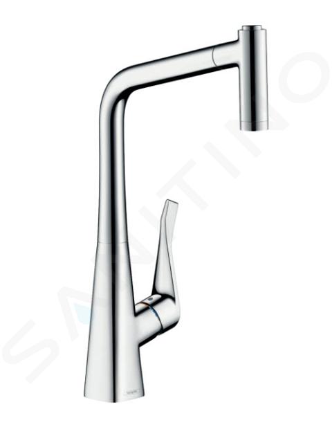 Hansgrohe M71 - Bateria zlewozmywakowa Metris z wyciąganą wylewką, sBox, EcoSmart, chrom 73824000