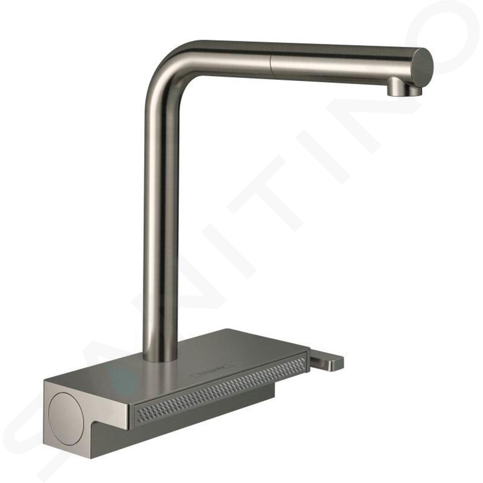 Hansgrohe M81 - Aquno Select keukenkraan met uittrekbare vuistdouche en platte douchestraal, sBox, RVS look 73830800