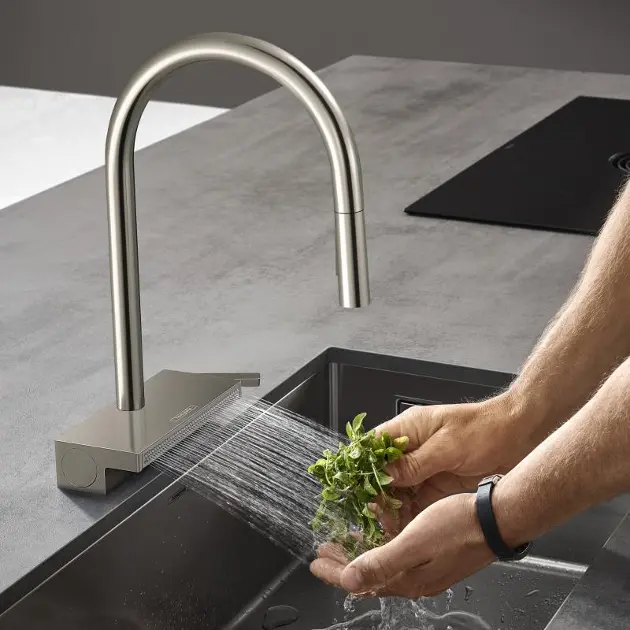 Hansgrohe M81 - Spültischarmatur Aquno Select, mit ausziehbarem Brause ...