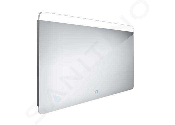 Nimco Miroirs - Miroir avec éclairage LED, 120x70 cm, capteur tactile, aluminium ZP 23006V