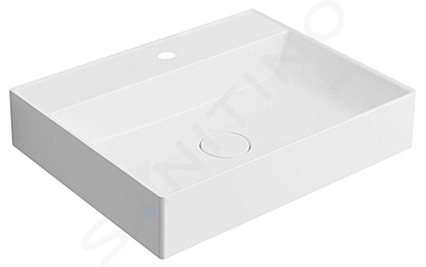 Sapho Lavabos - Lavabo Twig, 600x470 mm, con 1 orificio para grifo, blanco TW060