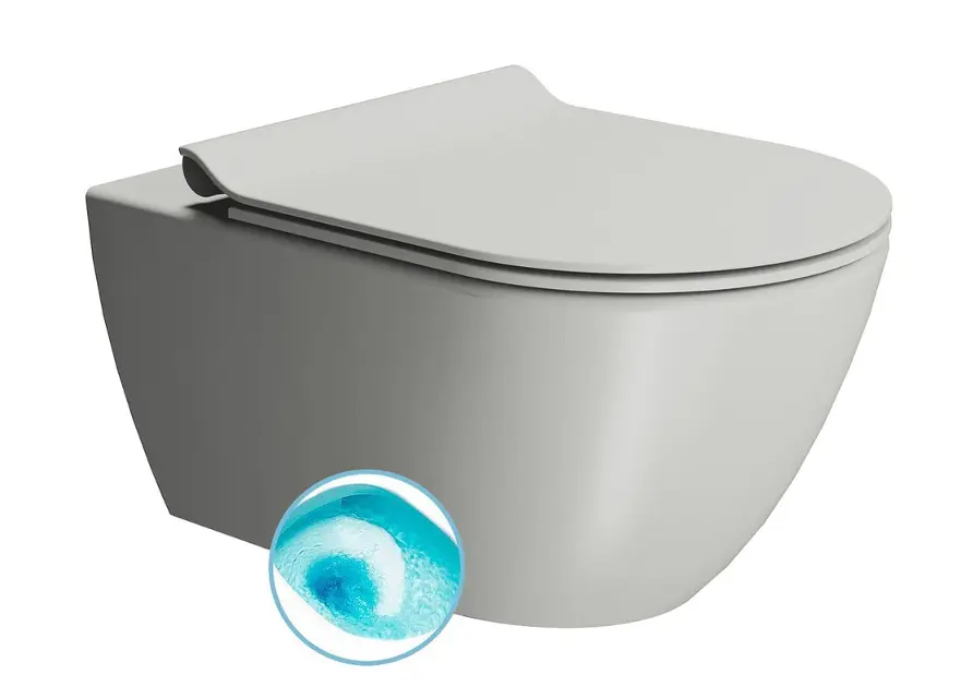 Sapho GSI Color Elements - Висяща тоалетна Pura, система за изплакване Swirlflush, цвят cenere dual-mat 881517