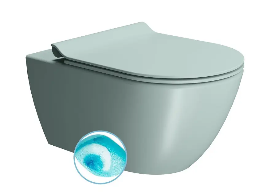 Sapho GSI Color Elements - Pura væghængt toilet, Swirlflush skyl, Ghiaccio dobbeltmåtte 881515