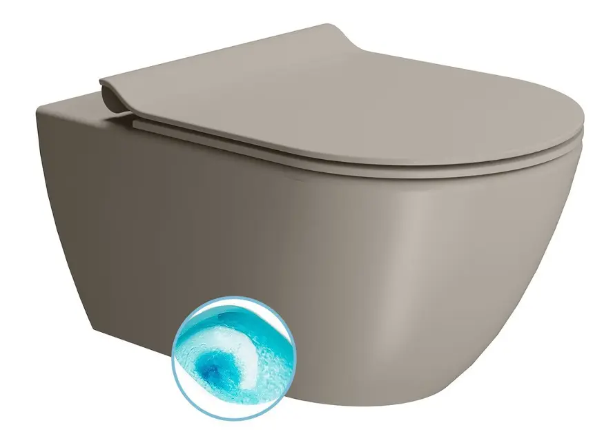 Sapho GSI Color Elements - Висяща тоалетна Pura, система за изплакване Swirlflush, цвят „тортора дуал-мат“ 881505