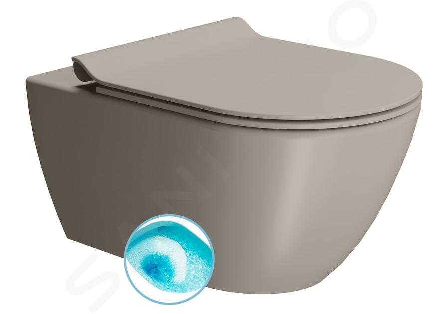 Sapho GSI Color Elements - WC závěsné Pura, splachování Swirlflush, tortora dual-mat 881505