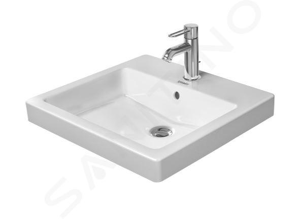 Duravit Vero - Zlew nablatowy 50x47 cm z przelewem i otworem na baterię, kolor biały 0315500000