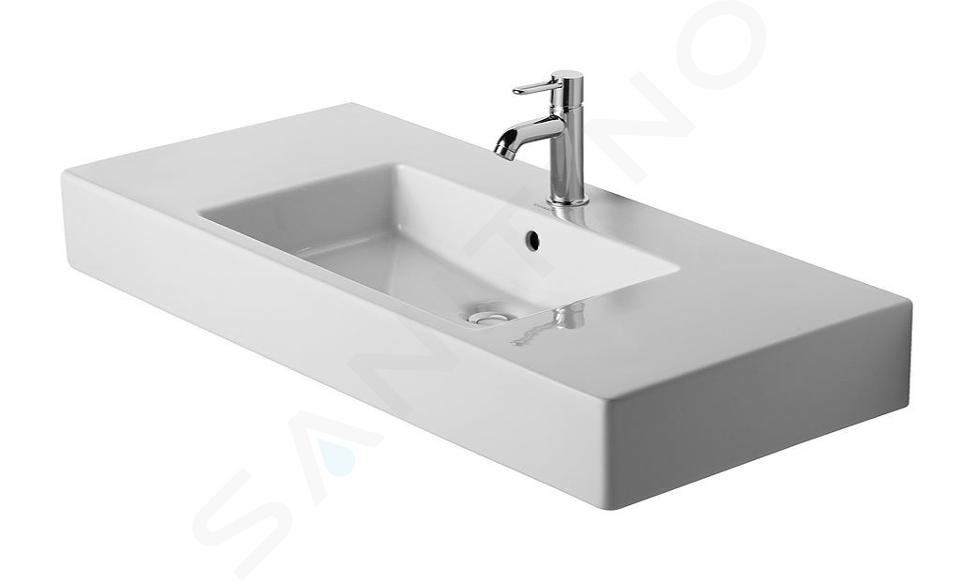 Duravit Vero - Lavabo 1050x490 mm, con 1 orificio para grifería, con WonderGliss, blanco alpino 03291000001