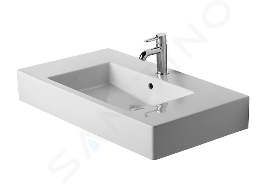 Duravit Vero - Lavabo 850x490 mm, con 1 orificio para grifería, con WonderGliss, blanco alpino 03298500001