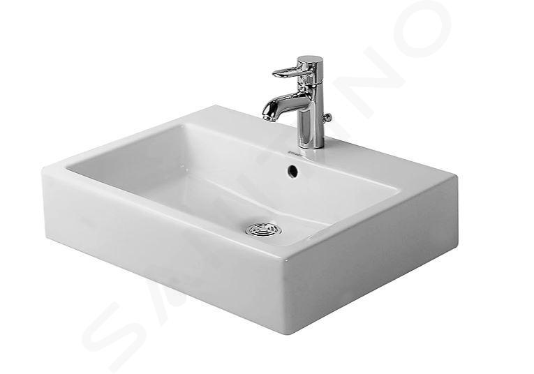 Duravit Vero - Lavabo da appoggio, 595x465 mm, con 1 foro per miscelatore, con WonderGliss, bianco alpino 04526000001