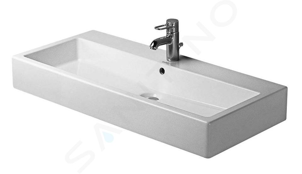 Duravit Vero - Umywalka 1000x470 mm z przelewem, z otworem na baterię, WonderGliss, biała 04541000001