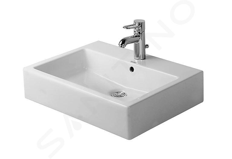 Duravit Vero - Umywalka 60x47 cm, z 1 otworem na baterię, z WonderGliss, biel alpejska 04546000001