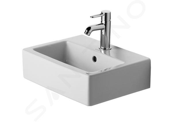 Duravit Vero - Lave-mains 450x350 mm, avec un trou pour robinet, avec WonderGliss, blanc alpin 07044500001