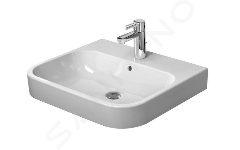 Duravit Happy D.2 - Umywalka 600x505 mm, z przelewem, z otworem na baterię, biała 2318600000