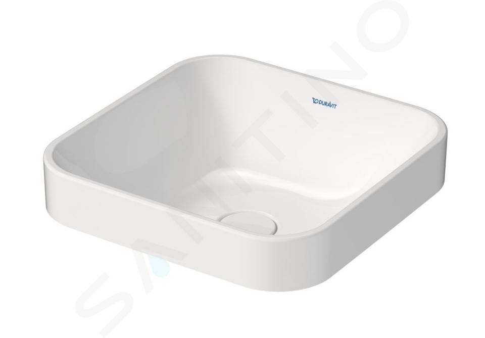 Duravit Happy D.2 Plus - Umyvadlová mísa zápustná 40x40 cm, WonderGliss, bílá 23594000001