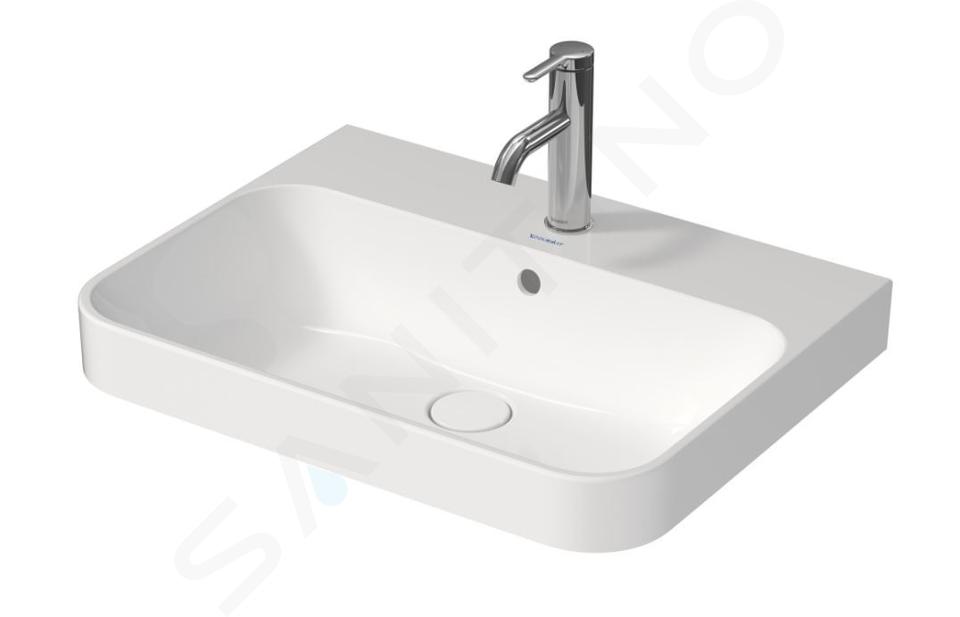 Duravit Happy D.2 Plus - Umývadlo na dosku, 600x460 mm, s prepadom, s otvorom na batériu, biela 2360600000