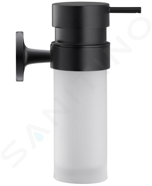 Duravit Starck T - Dispenser di sapone liquido con supporto, nero opaco/vetro opaco 0099354600