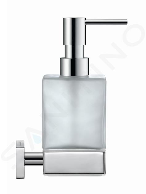 Duravit Karree - Dispenser di sapone liquido con supporto, cromo/vetro opaco 0099541000