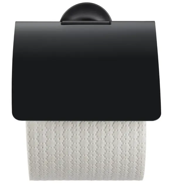 Duravit Starck T - Portarrollos con tapa, mate negro 0099404600