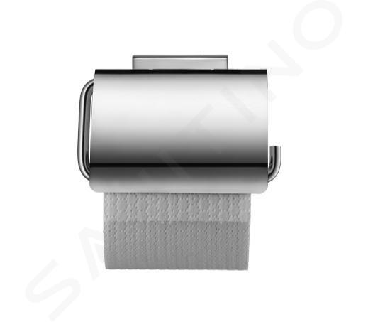 Duravit Karree - Toilettenpapierhalter mit Deckel, verchromt 0099551000