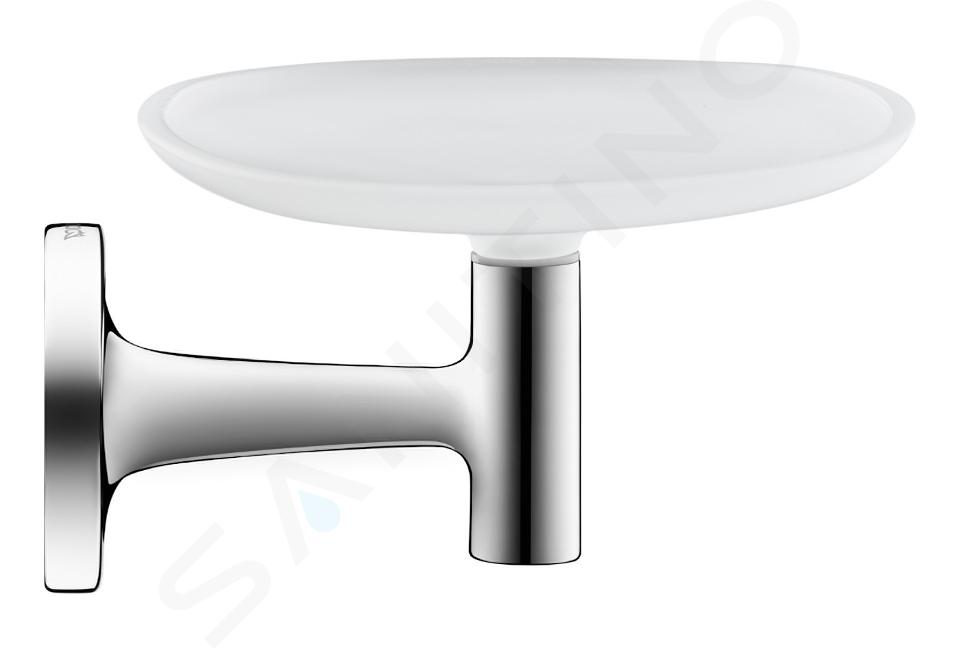 Duravit Starck T - Jabonera con soporte, cromo/vidrio opalino 0099331000