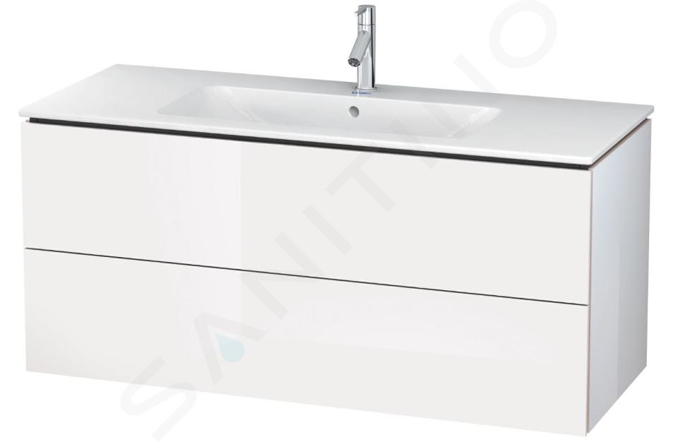 Duravit L-Cube - Meuble sous lavabo 55x122x48 cm, 2 tiroirs, blanc brillant LC624302222