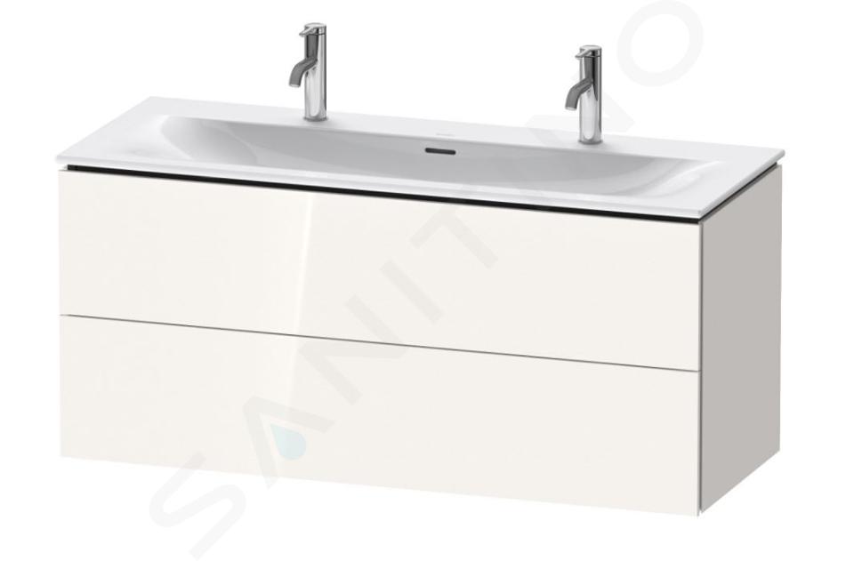 Duravit L-Cube - Meuble sous lavabo 550x1220x481 mm, 2 tiroirs, blanc brillant LC630902222