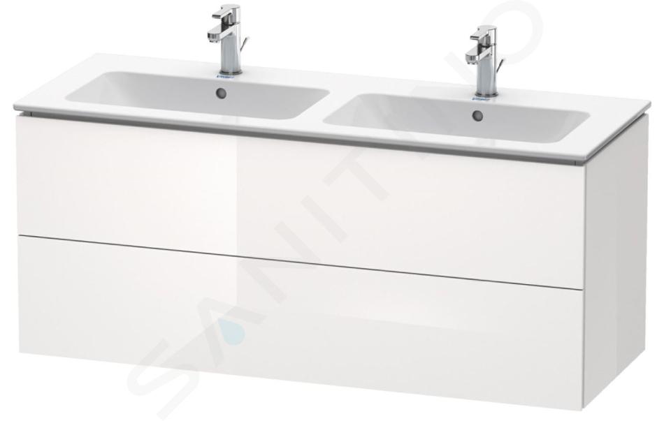 Duravit L-Cube - Umývadlová skrinka 550x1290x481 mm, 2 zásuvky, lesklá biela LC625802222