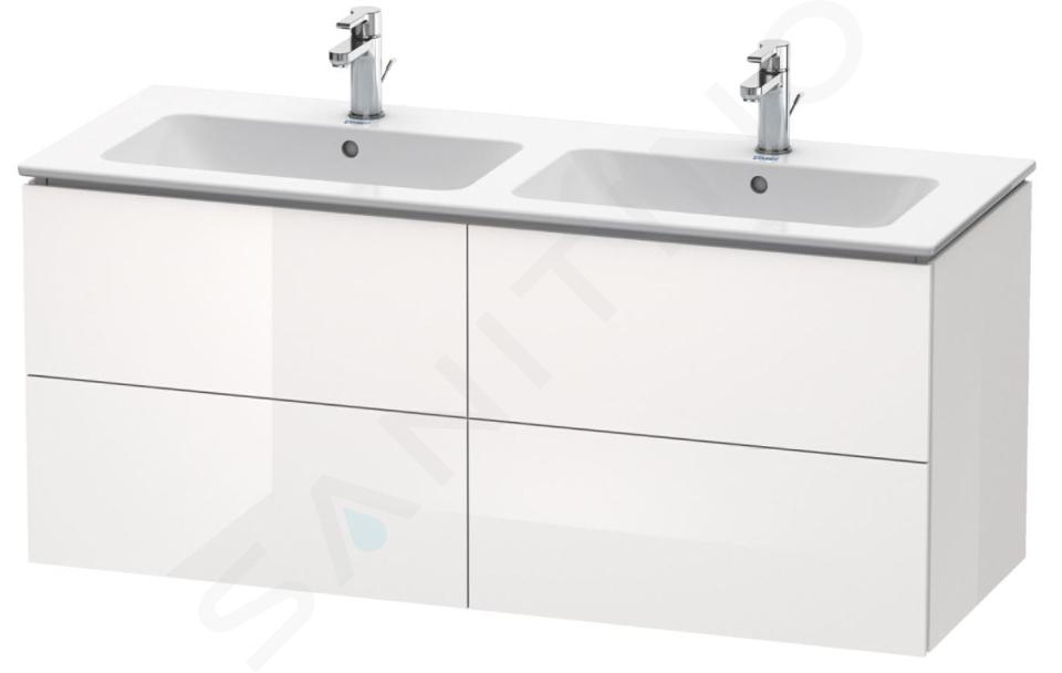 Duravit L-Cube - Meuble sous lavabo 55x129x48 cm, 4 tiroirs, blanc brillant LC625902222