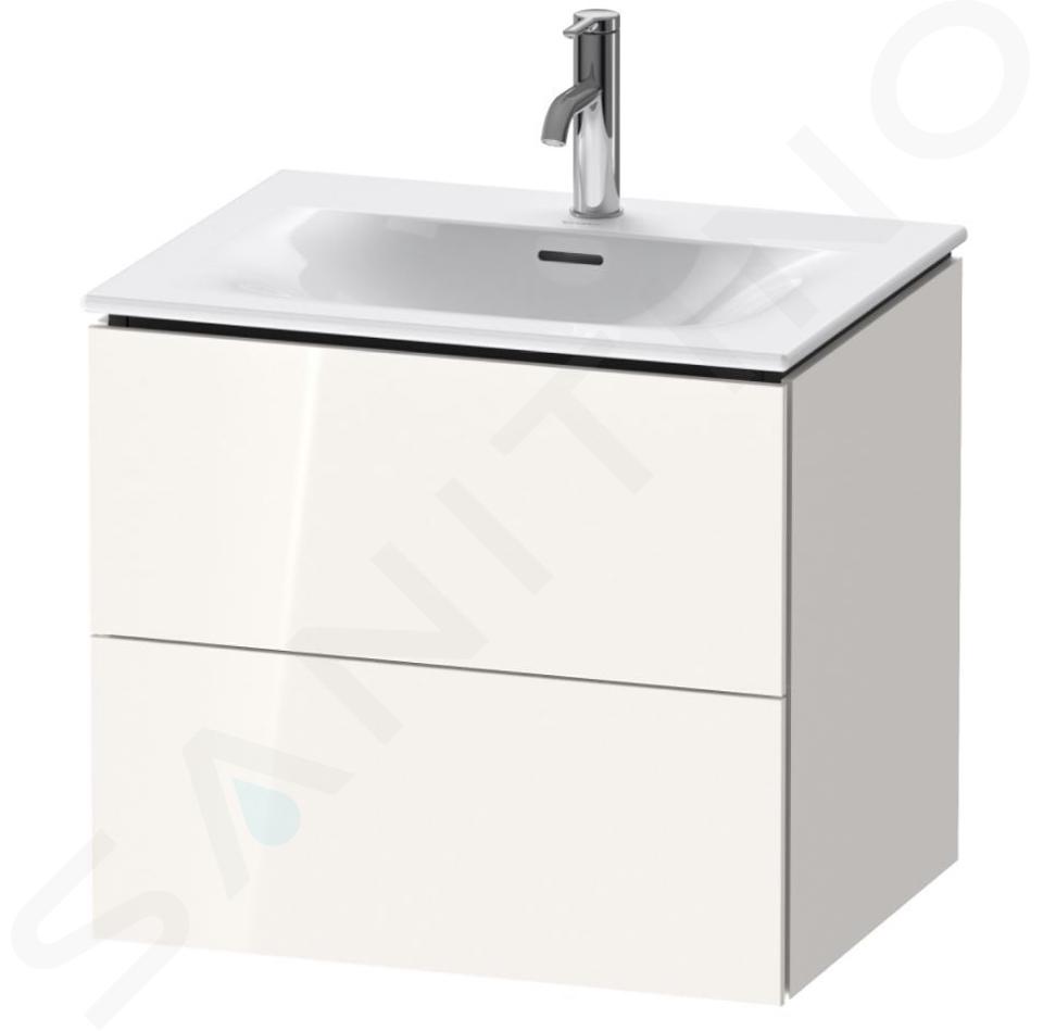 Duravit L-Cube - Meuble sous lavabo 550x620x481 mm, 2 tiroirs, blanc brillant LC630502222