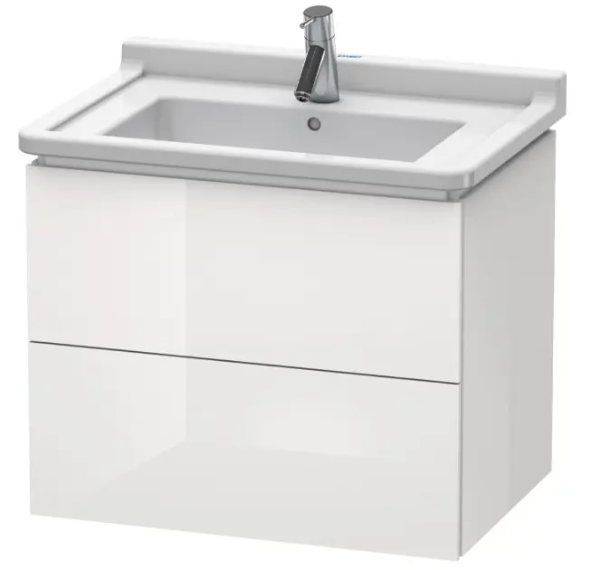 Levně Duravit L-Cube - Umyvadlová skříňka 56x67x47 cm, 2 zásuvky, lesklá bílá LC626402222