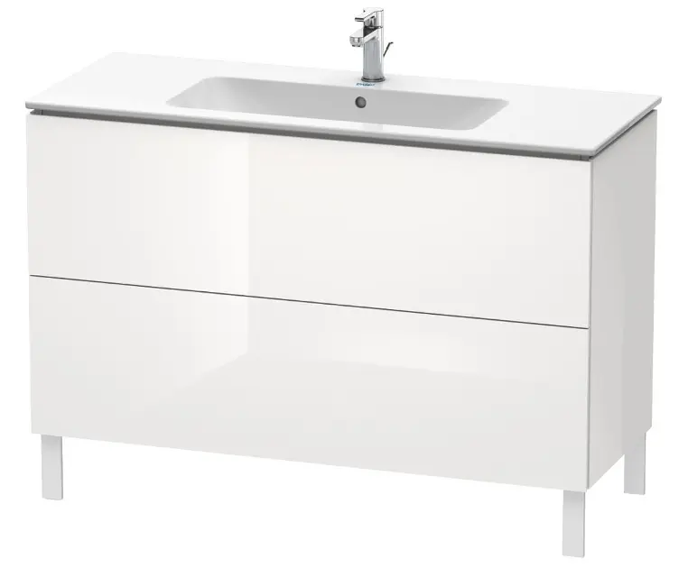 Levně Duravit L-Cube - Umyvadlová skříňka 86x122x48 cm, 2 zásuvky, lesklá bílá LC662802222