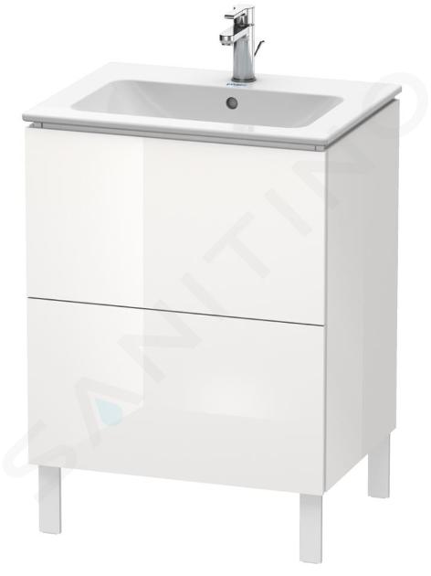 Duravit L-Cube - Dulap bază pentru lavoar 86x62x48 cm, 2 sertare, alb lucios LC662502222