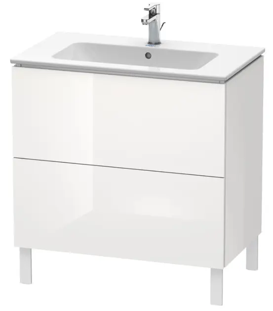 Levně Duravit L-Cube - Umyvadlová skříňka 86x82x48 cm, 2 zásuvky, lesklá bílá LC662602222