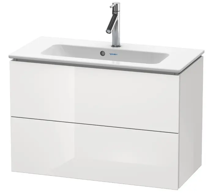 Duravit L-Cube - Meuble sous lavabo Compact 55x82x39 cm, 2 tiroirs, blanc brillant LC625702222