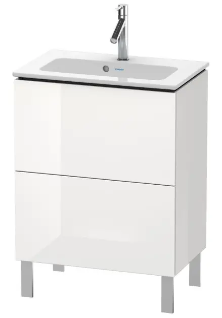 Duravit L-Cube - Meuble sous lavabo Compact 856x620x391 mm, 2 tiroirs, blanc brillant LC667302222