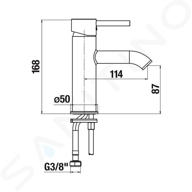 Jika Mio Style - Bonde de lavabo, Click Clack, noir mat H3702F97161031