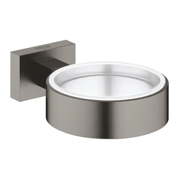 Grohe Essentials Cube - Portabicchiere/sapone, Hard Graphite spazzolata 40508AL1