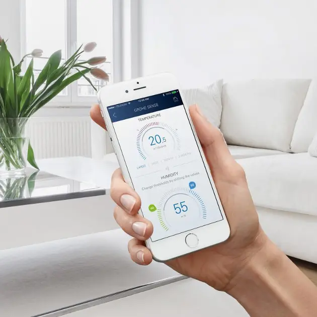 Rilevatore Perdite GROHE Sense Smart - Bianco, Monitora Umidit&agrave; E Temperatura, Avviso Via App