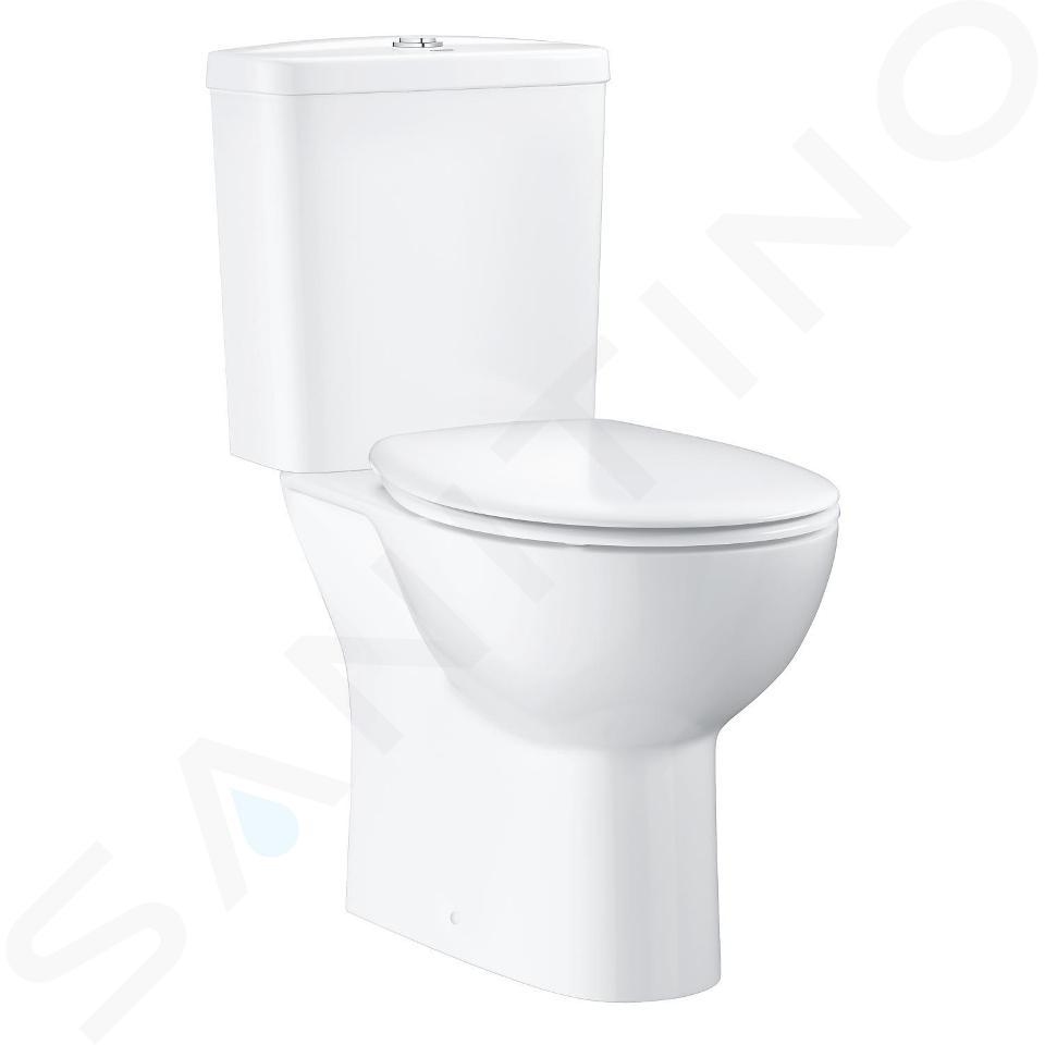 Grohe Bau Ceramic - Conjunto de inodoro completo con cisterna y asiento softclose, rimless, blanco alpino 39604000