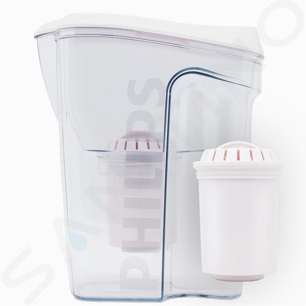 Philips Wasserkrüge - Wasserfilterkanne mit Mikrofitlration, 1500 ml, weiß / glasklar AWP2918/10